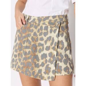 BERENICE Jupe Jery Skort in Leopard 8 M NWT Mob Wife Festival Boho Chic Coastal